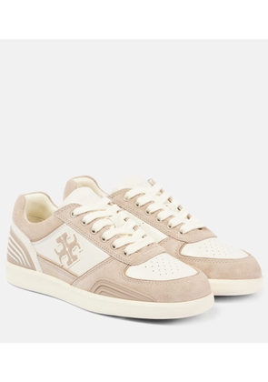 Tory Burch Clover Court suede and leather sneakers
