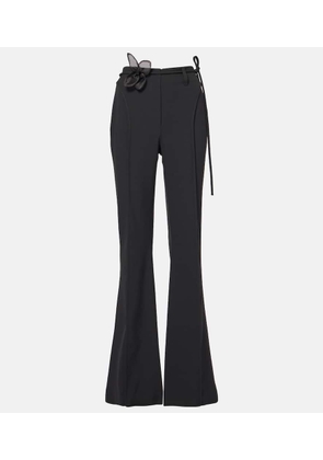 Rotate Floral-applique high-rise flared pants