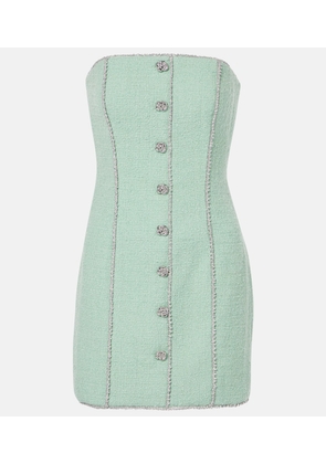 Rotate Embellished wool-blend boucle minidress