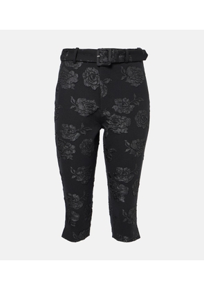 Rotate Floral jacquard capri pants