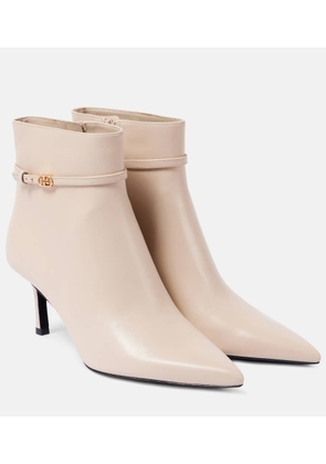 Tory Burch Double T Buckle 65 leather ankle boots