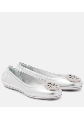 Tory Burch Minnie metallic leather ballet flats
