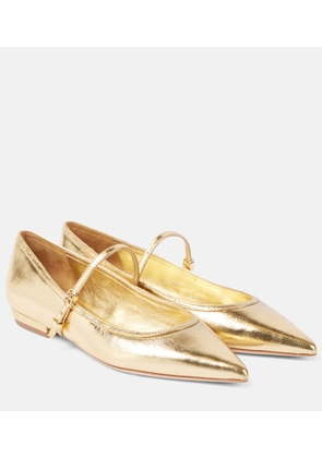 Tory Burch Metallic leather Mary Jane flats