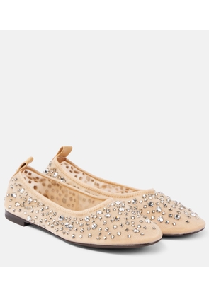 Tory Burch Crystal-embellished mesh ballet flats