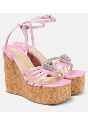 Mach & Mach Double Heart satin sandals