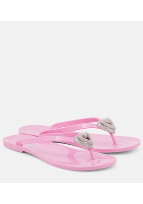 Mach & Mach Double Heart embellished thong sandals