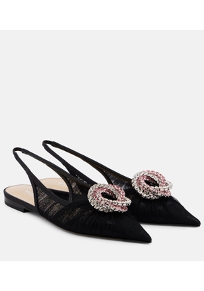 Mach & Mach Galaxy tulle slingback flats