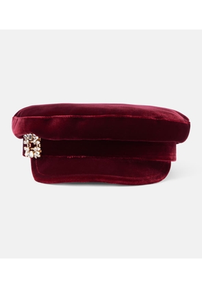 Roger Vivier Baker Boy velvet newsboy cap
