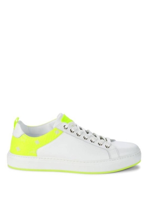 MCM Neon-Trimmed Leather Sneakers