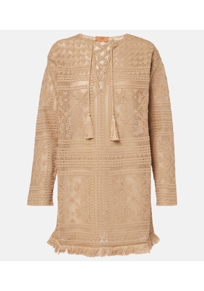 Alanui Kiss By The Book lace minidress