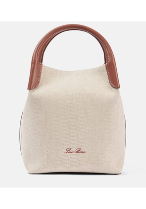 Loro Piana Bale Small leather-trimmed canvas tote bag