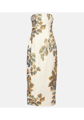 SIR Evalita floral linen bustier dress