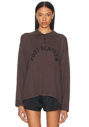 BODE Port Renfrew Polo Top in Brown & Black - Brown. Size L (also in M, S).