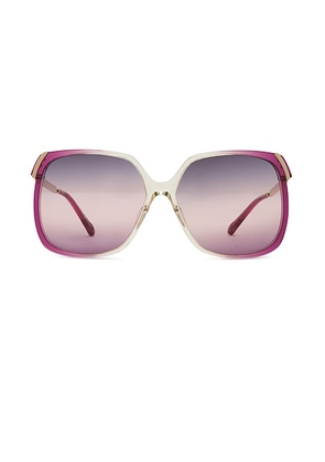 Chloe Square Sunglasses in Burgundy  Gold  & Violet - Burgundy. Size all.