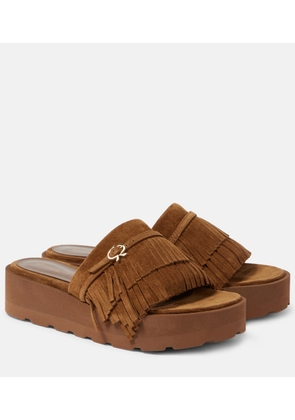 Gianvito Rossi Fringed suede slides