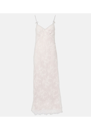 Blumarine Rebrode embellished lace maxi dress