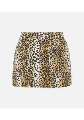 Blumarine Leopard-print cotton miniskirt