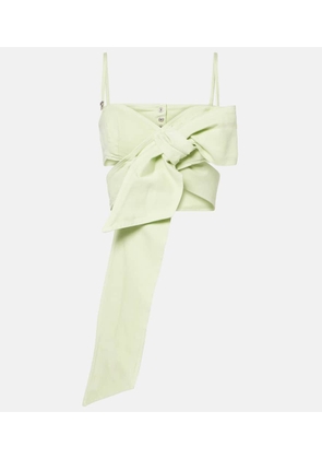 Blumarine Bow-detail denim top