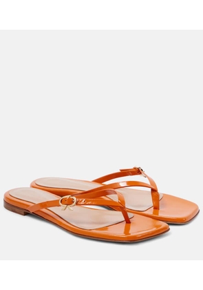 Gianvito Rossi Ribbon patent leather thong sandals