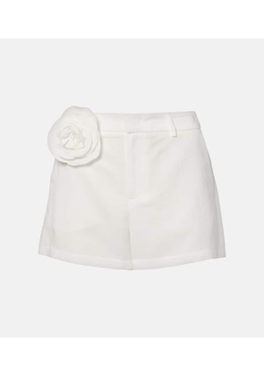 Blumarine Floral-applique gabardine shorts