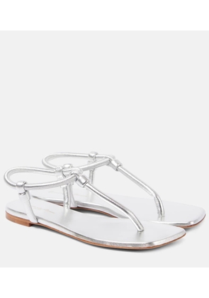 Gianvito Rossi Juno metallic leather thong sandals