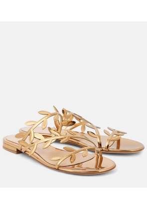 Gianvito Rossi Flavia metallic leather slides