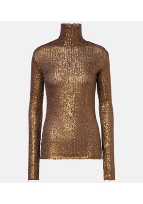 Norma Kamali Sequined turtleneck top
