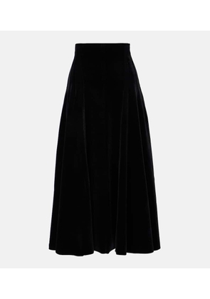 Norma Kamali Grace velvet midi skirt