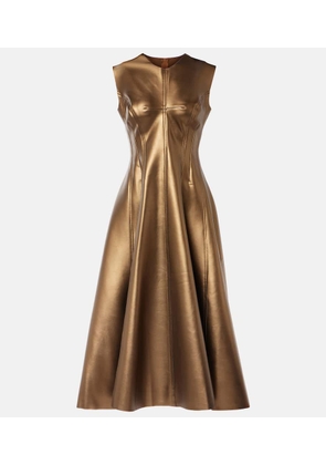 Norma Kamali Faux leather midi dress