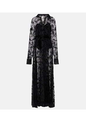 Norma Kamali Sheer floral mesh maxi dress