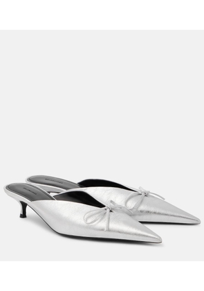 Balenciaga Knife Bow 40 metallic leather mules