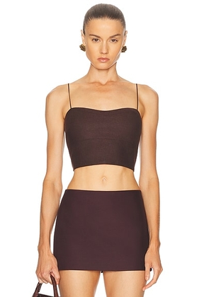 Adam Lippes Bex Top in Chocolate - Chocolate. Size 0 (also in 2, 6).