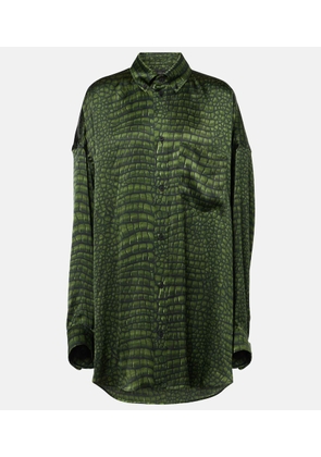 Balenciaga Cocoon printed oversized silk satin shirt
