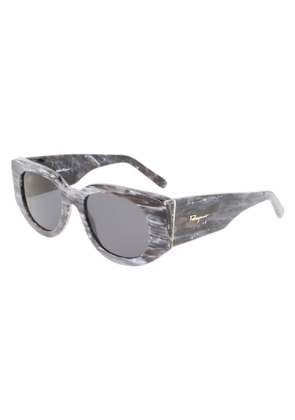 Ferragamo Grey Oval Ladies Sunglasses SF1053S 039 52