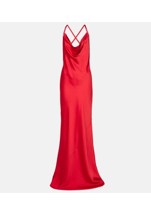 Norma Kamali Open-back satin gown