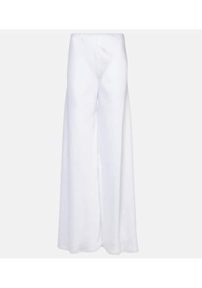 Norma Kamali High-rise satin straight pants