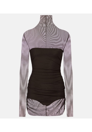 Norma Kamali Turtleneck mesh minidress