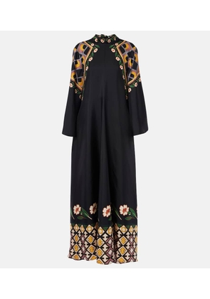 La DoubleJ Magnifico printed silk twill maxi dress