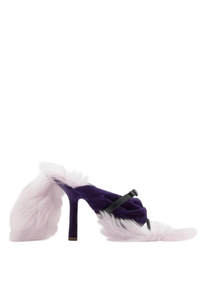 Burberry Shearling Step Post 105 Heel Sandals
