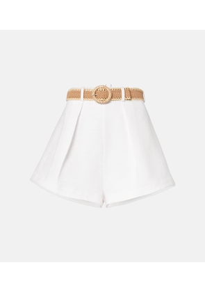 Zimmermann Acacia Tuck high-rise cotton shorts