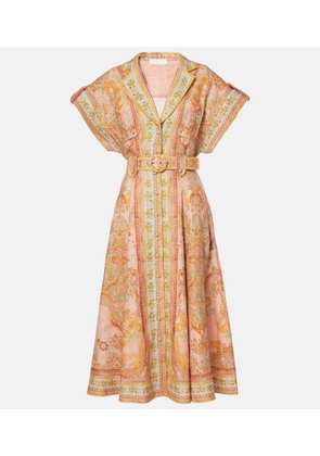 Zimmermann Acacia belted linen shirt dress