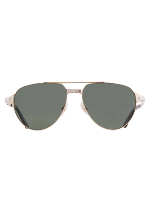 Cartier Santos de Cartier Polarized Green Pilot Mens Sunglasses CT0425S 002 59