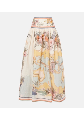 Zimmermann Tallow printed linen maxi skirt
