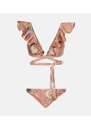 Zimmermann Tallow Waterfall ruffled swimsuit