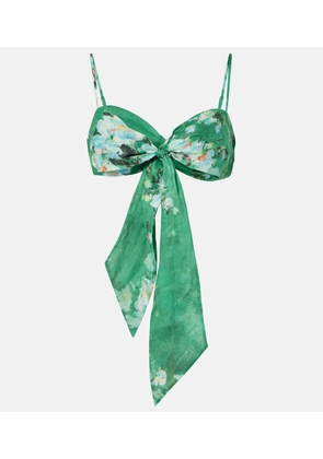 Zimmermann Everley draped bow-detail ramie bralette