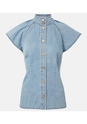 Zimmermann Crush Flutter Sleeve denim shirt