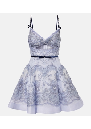 Zimmermann Crush Twist Front bow-detail lace minidress