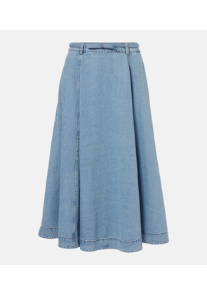Zimmermann Crush Denim Full flared midi skirt