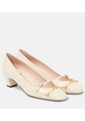 Valentino Garavani Bowow 45 croc-effect leather pumps