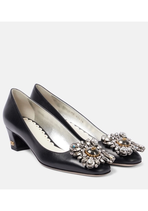 Valentino Garavani Embellished 45 leather pumps